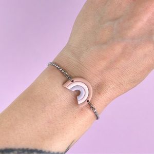Boho Rainbow Handmade Polymer Clay Adjustable Bracelet